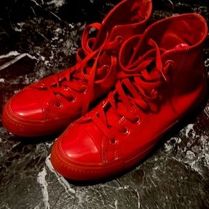 All Red leather converse